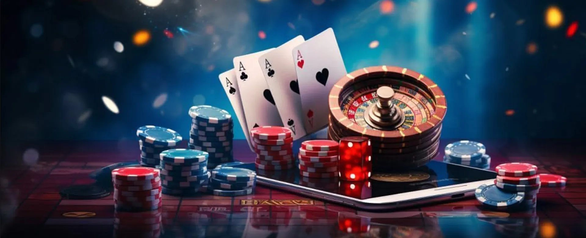 Luxurious vip777 Poker Table with Chips and Cards